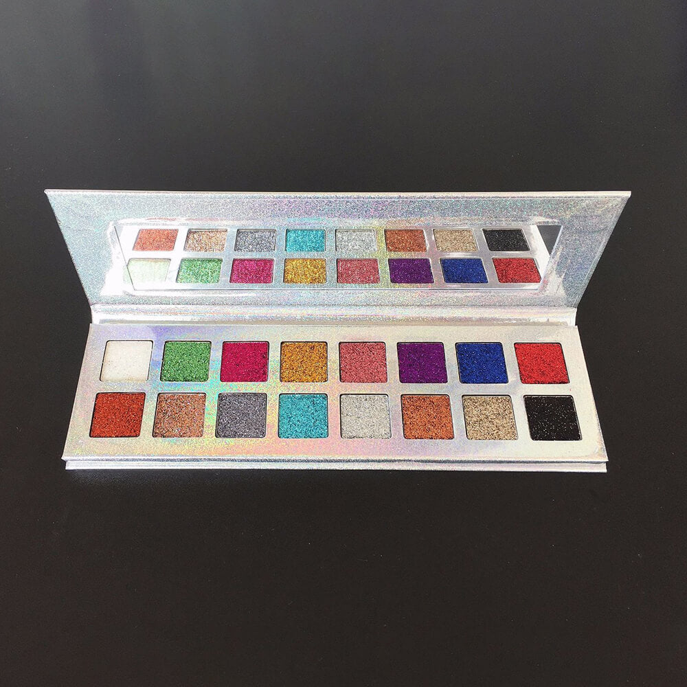 16 color glitter eyeshadow palette pearl shiny electroplating bright