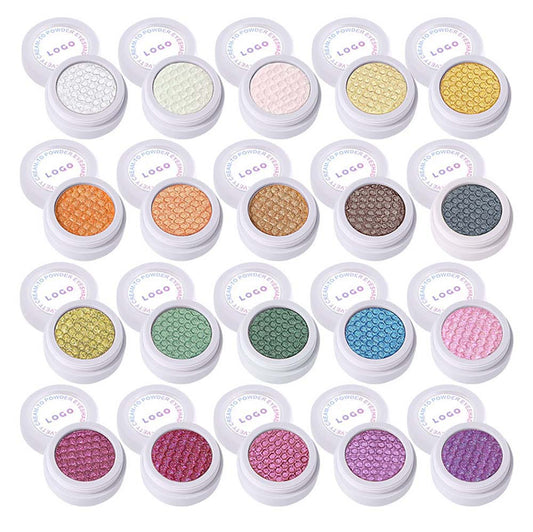 20-Color Single Eyeshadow Fine Shimmer Duochrome Glitter Pearlescent Vegan