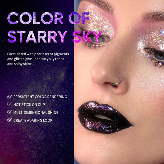 2 color lipgloss glitter black clear lip gloss lip glaze colorful shiny