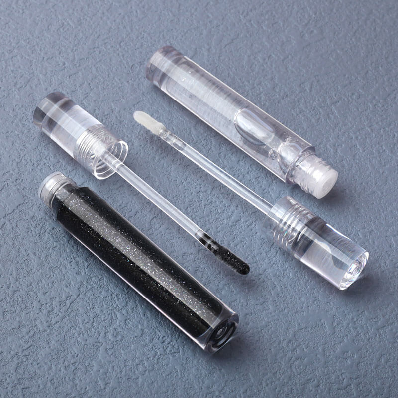 2 color lipgloss glitter black clear lip gloss lip glaze colorful shiny