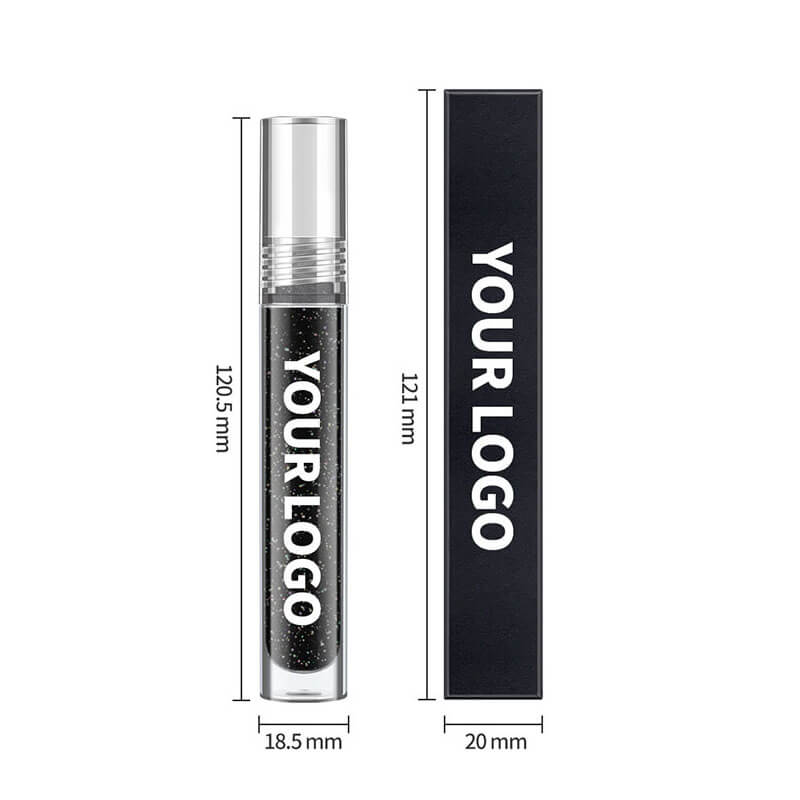2 color lipgloss glitter black clear lip gloss lip glaze colorful shiny