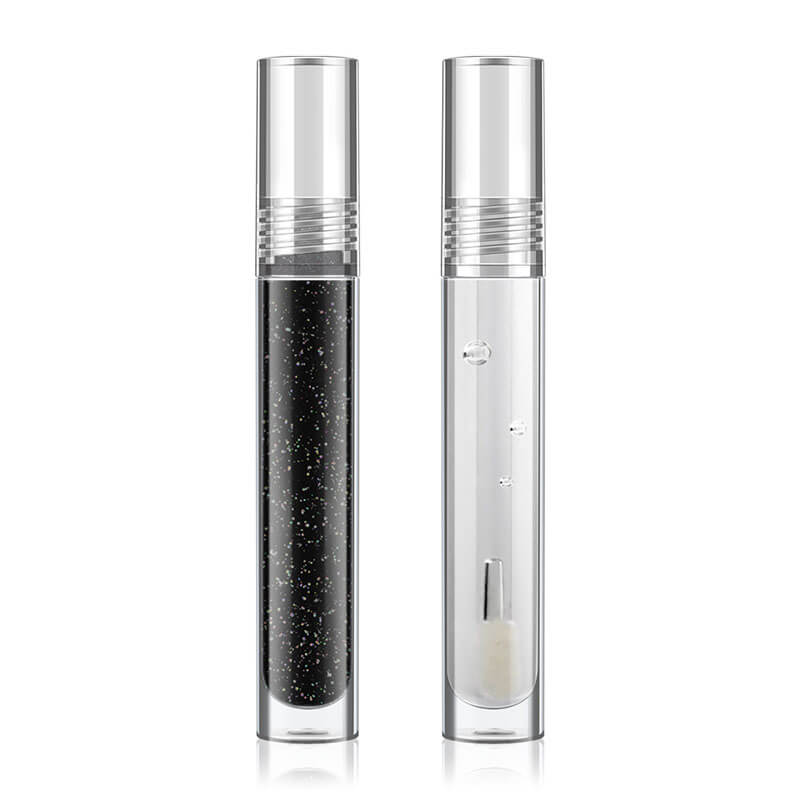 2 color lipgloss glitter black clear lip gloss lip glaze colorful shiny