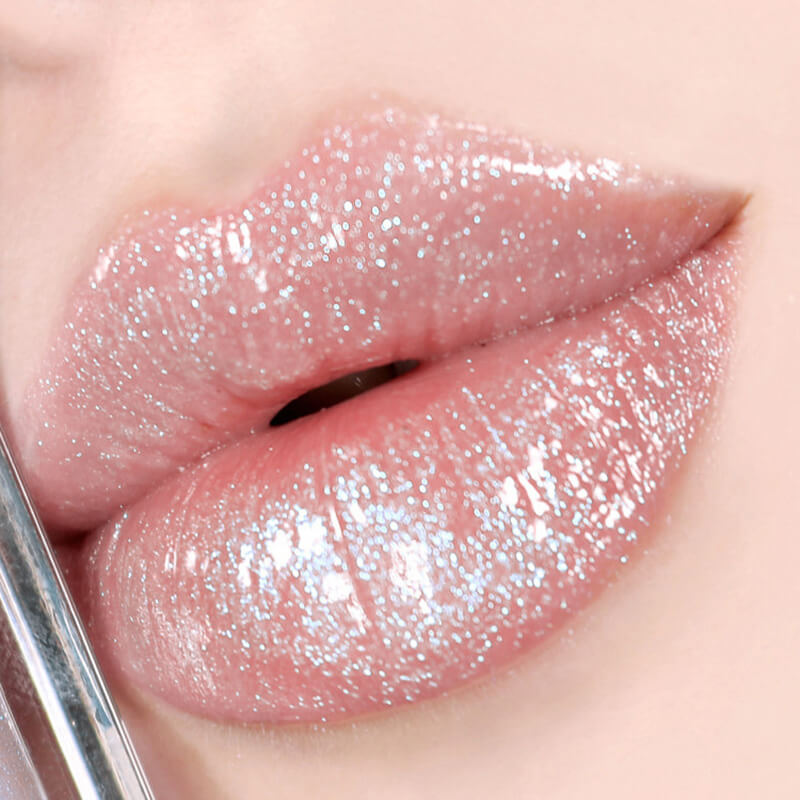 Glitter pink lip gloss pearlescent lipgloss high pigment private label