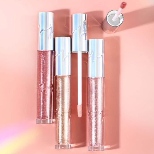 8 Color Glitter Lip Gloss Shimmer Lip Glaze Natural High Pigmented Moisturizing