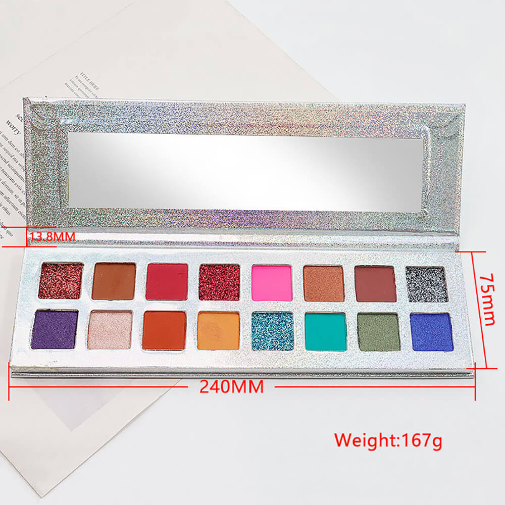 16 Color Shiny Eyeshadow Palette Vegan Pearl Glitter Electroplating Palette