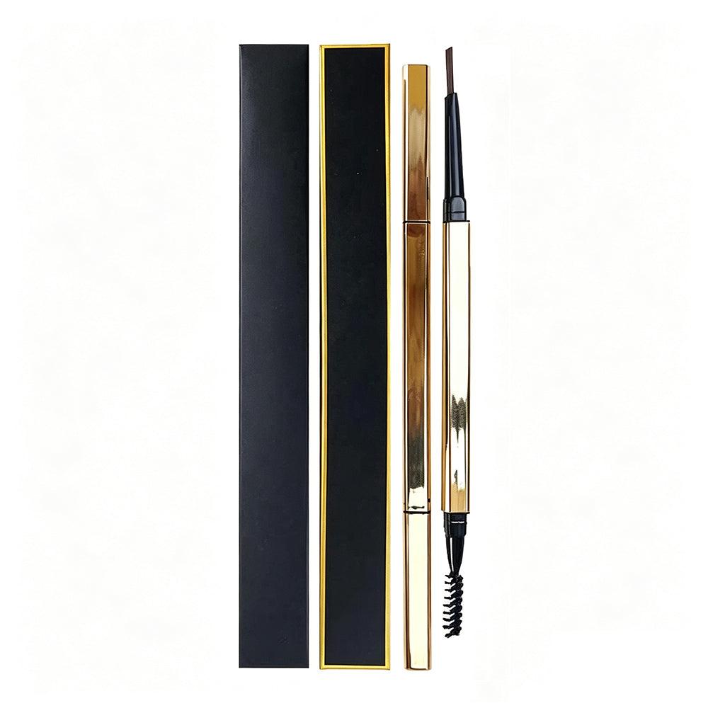 5 Color Eyebrow Pencil With Brush Waterproof Triangular Rotating Gold Tube