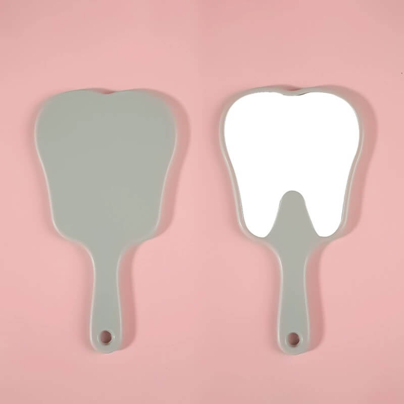 6 color makeup mirror cute teeth handle mirror advertising dental handheld 16*8.5cm