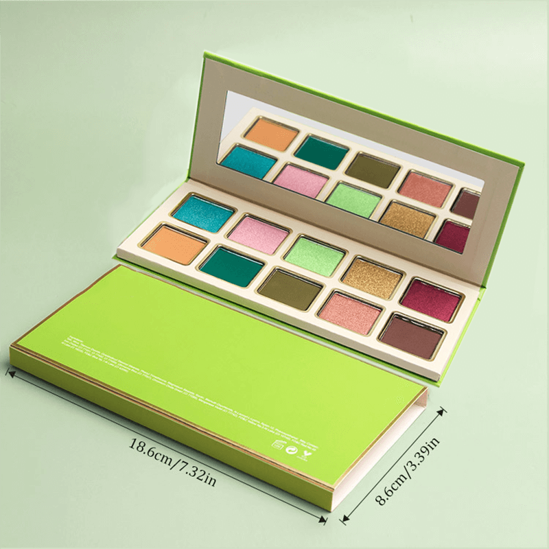 10 color green eyeshadow palette waterproof high pigmented long lasting