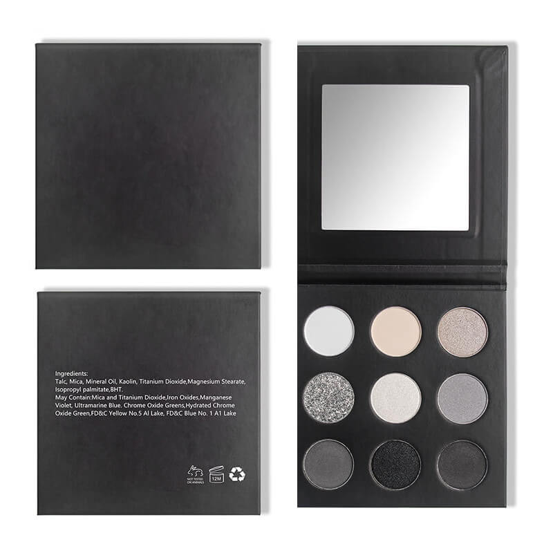 9 color matte eyeshadow palette smoky black high pigmented