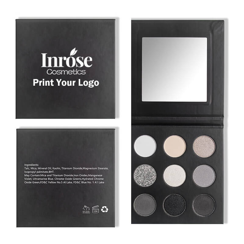 9 color matte eyeshadow palette smoky black high pigmented