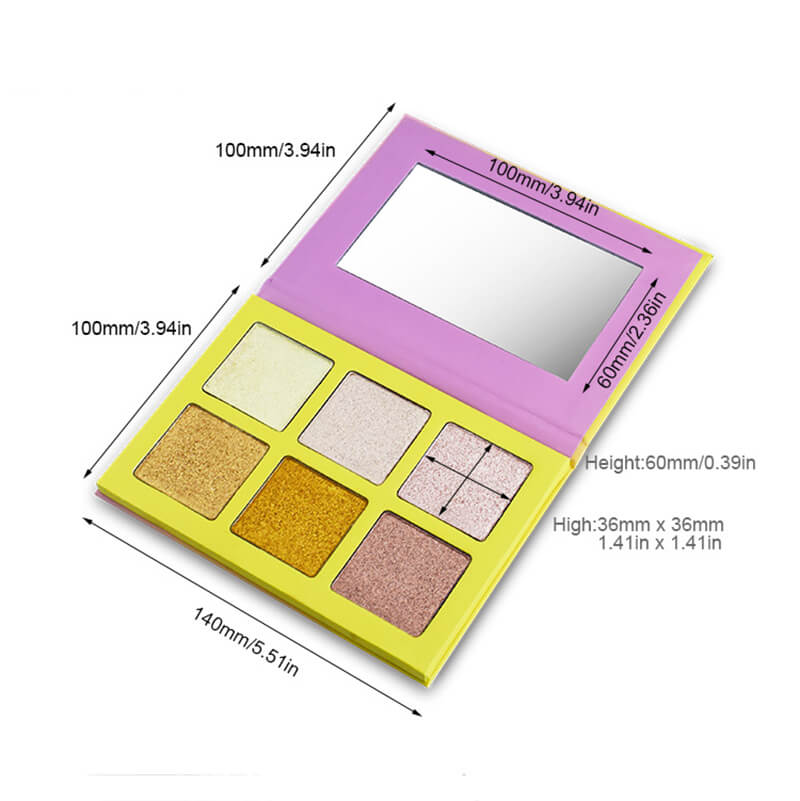 6 color highlighter powder highlight palette brighten high pigmented