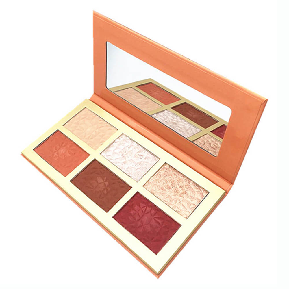 6 color highlighter blush palette high pigmented waterproof