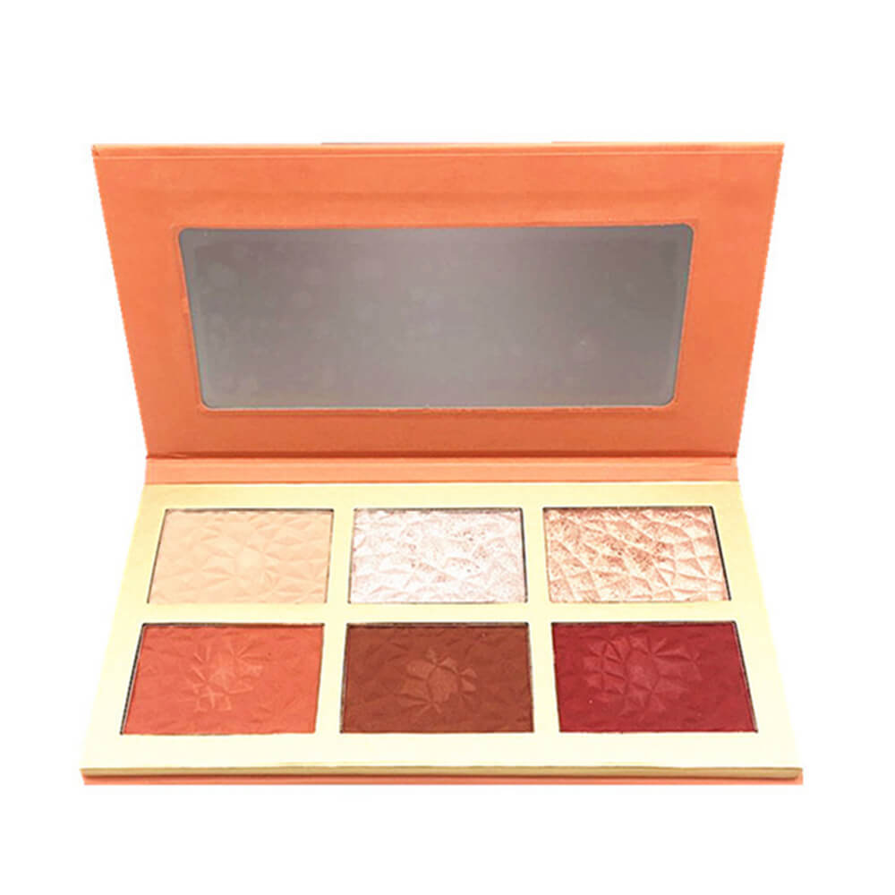 6 color highlighter blush palette high pigmented waterproof