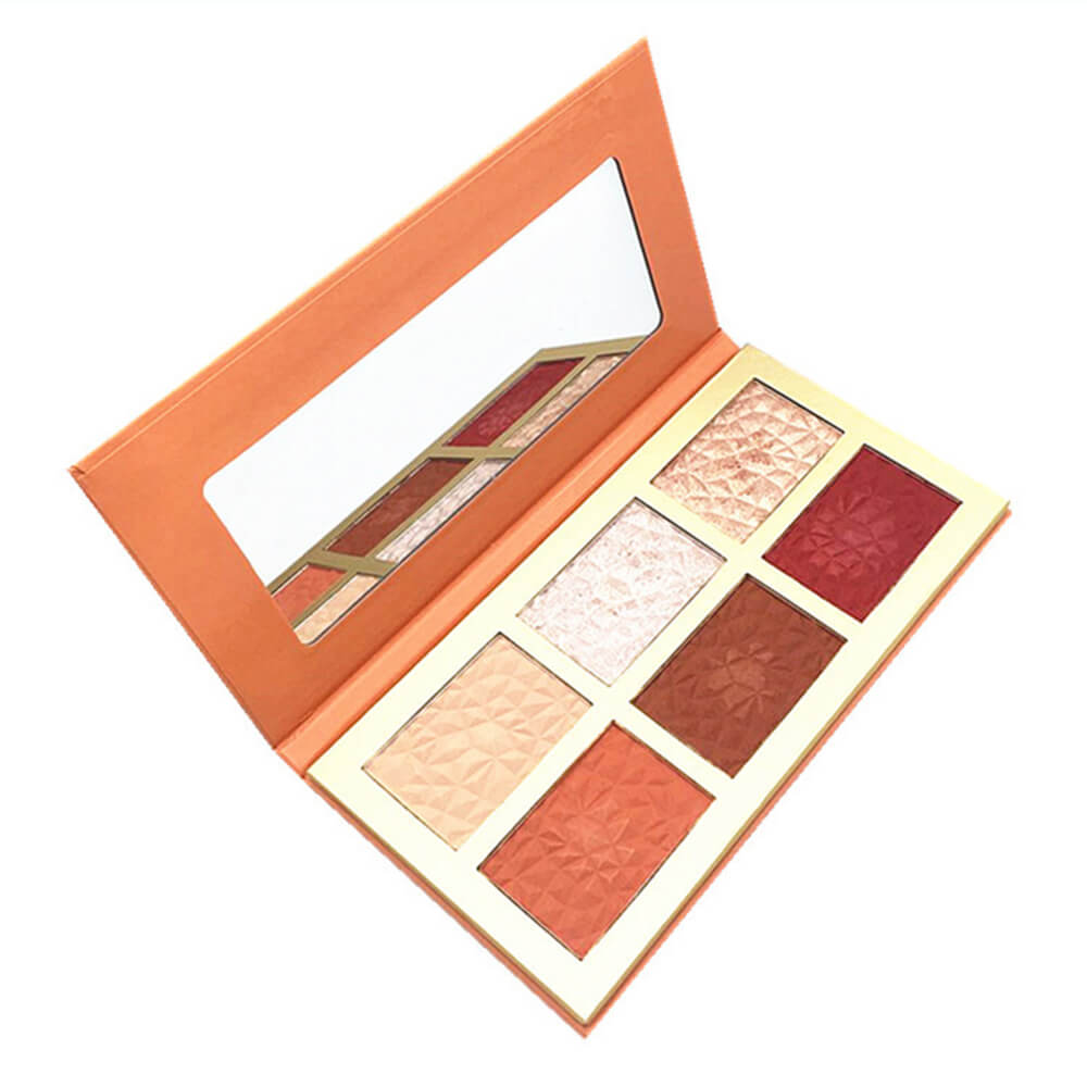 6 color highlighter blush palette high pigmented waterproof