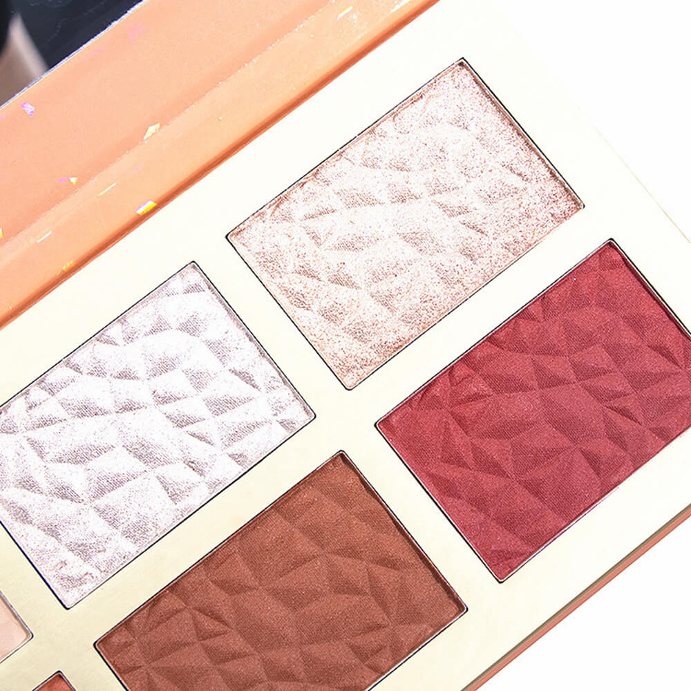 6 color highlighter blush palette high pigmented waterproof