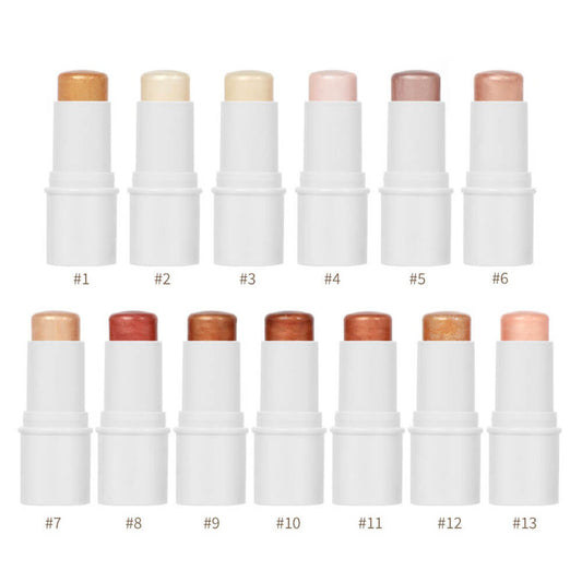 13 color highlighter stick brighten balm face contour shimmer cruelty free