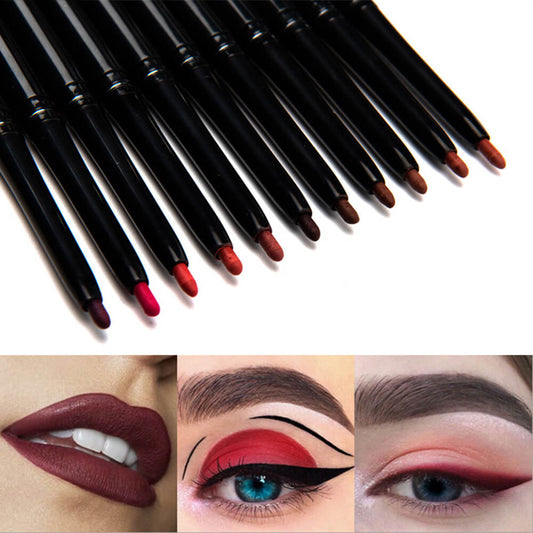 12 color lip liner matte lip color pencil swivel high pigmented