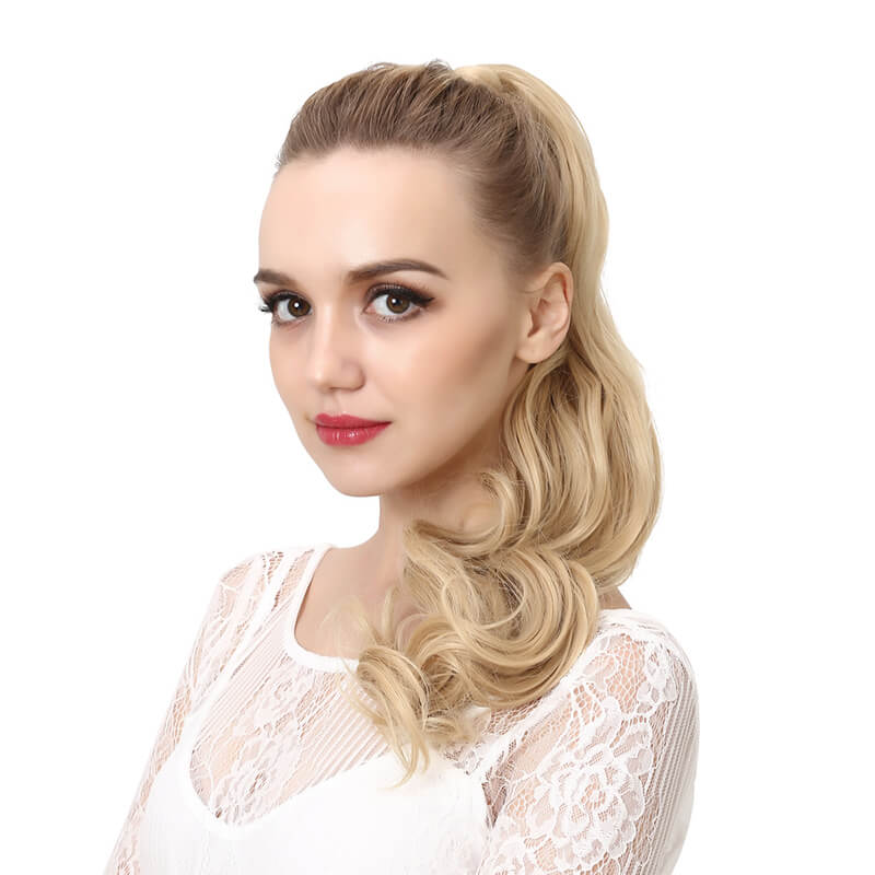 17 colors wigs hair extensions strapped ponytail long curly hair 50cm