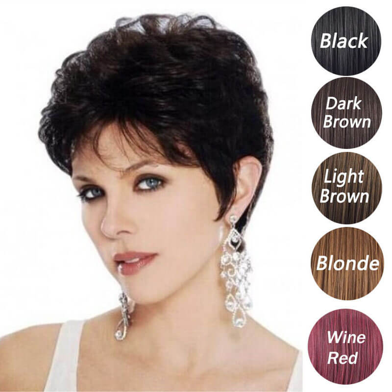 Short bob hair women wigs brown human wig with bangs 9.8 inch
