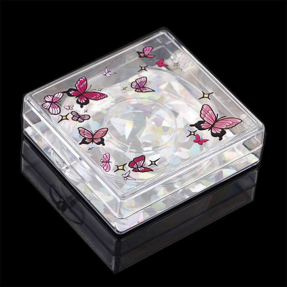12 color butterfly eyelash packaging box square new lash storage box