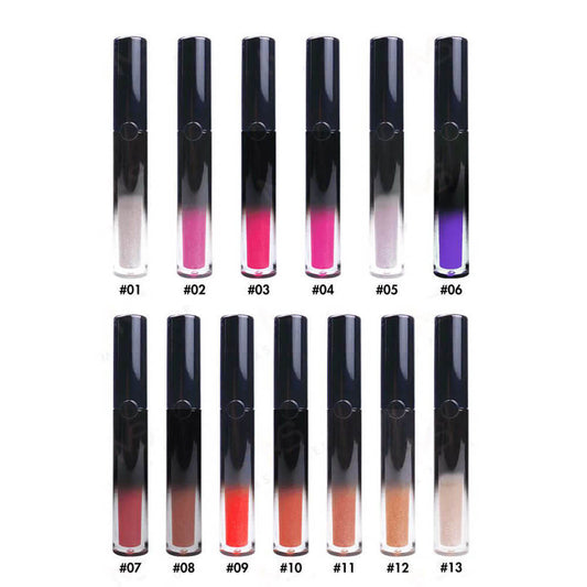 13 color lip gloss shimmer high pigmented gradient tube