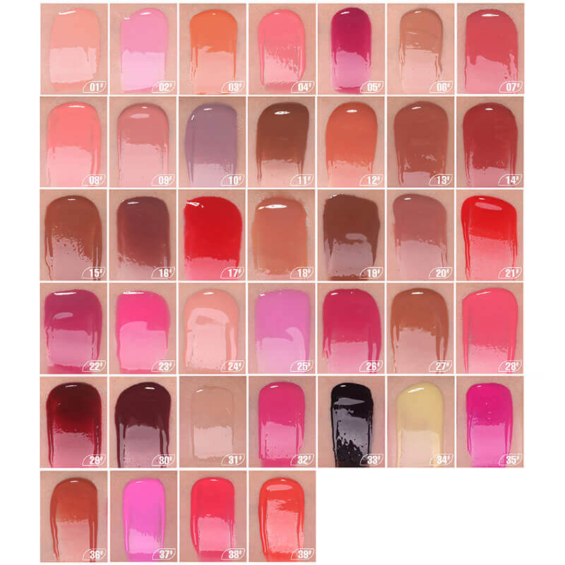 39 color lip gloss nude lip tint high pigment long lasting gold gradient tube (color 34-39)