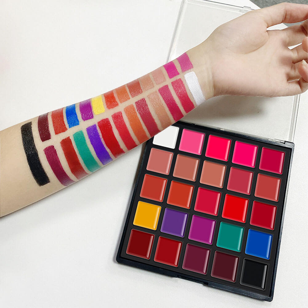 25 color lip gloss palette matte moisturizing vegan