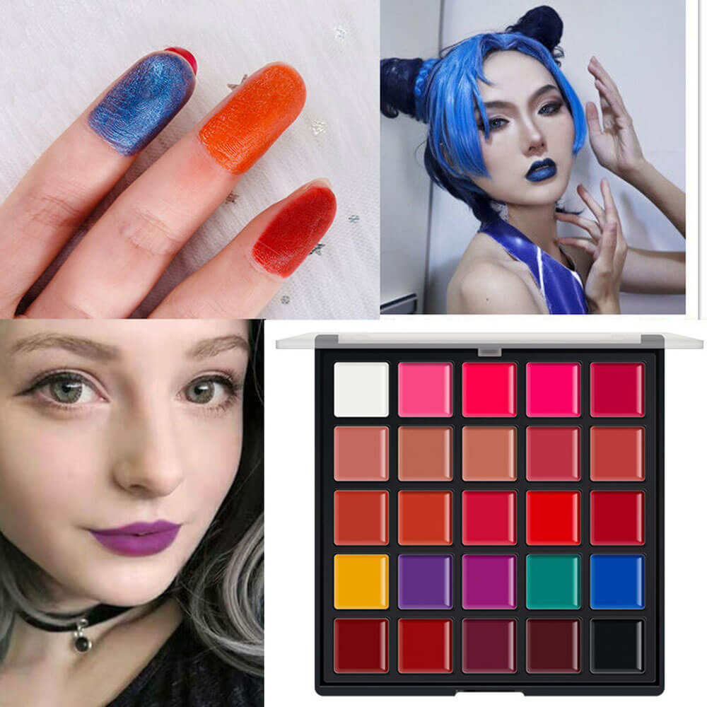 25 color lip gloss palette matte moisturizing vegan