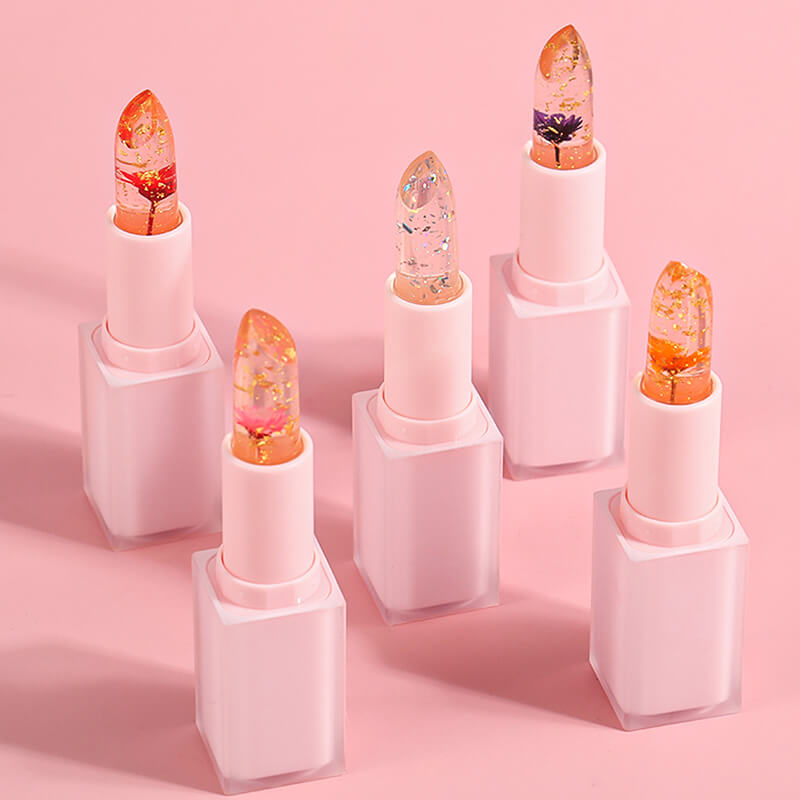 5 color lip balm flower lipstick color change hydrate long lasting