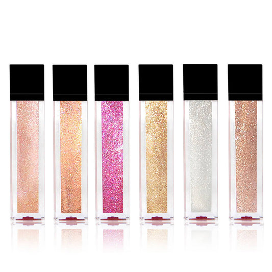 12 Color Glitter Lip Gloss Shimmer Lip Glaze Long Lasting High Pigmented Vegan