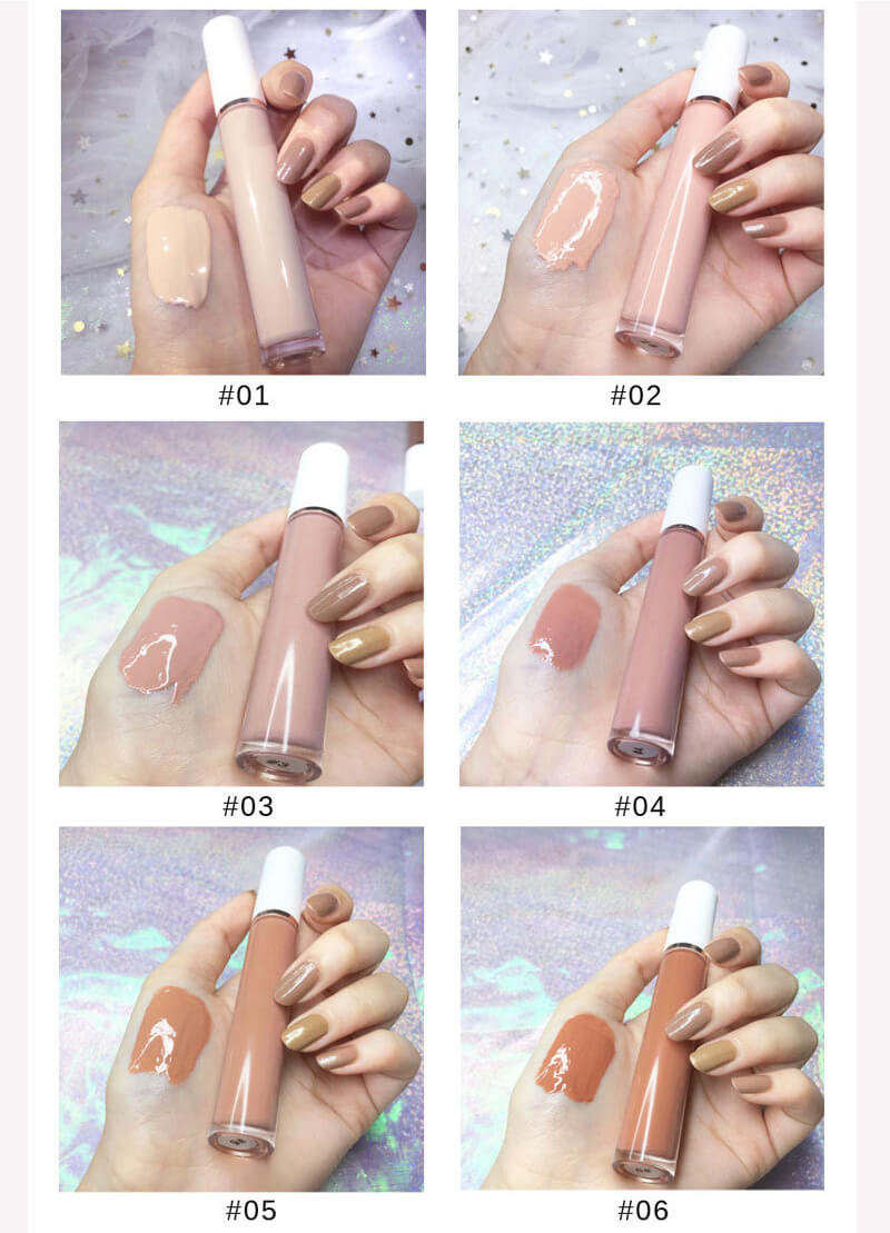64 colors lip gloss high pigmented nude shiny white tube (color 33-64)