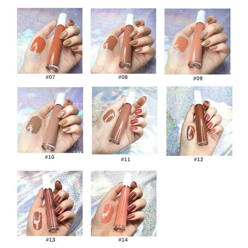 64 colors lip gloss high pigmented nude shiny white tube (color 33-64)