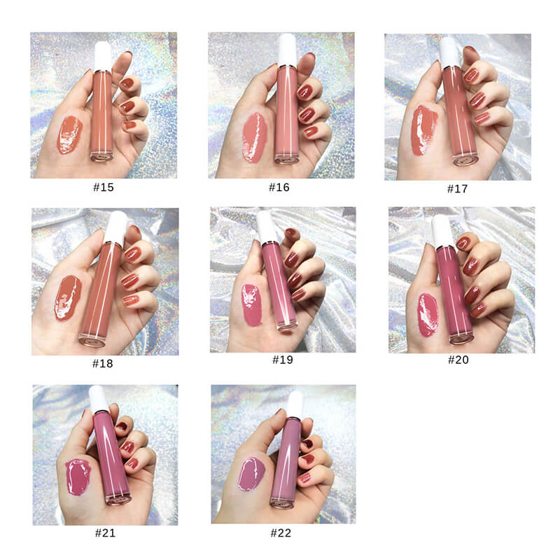64 colors lip gloss high pigmented nude shiny white tube (color 33-64)