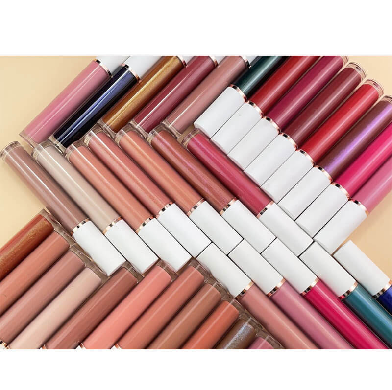 64 colors lip gloss high pigmented nude shiny white tube (color 33-64)