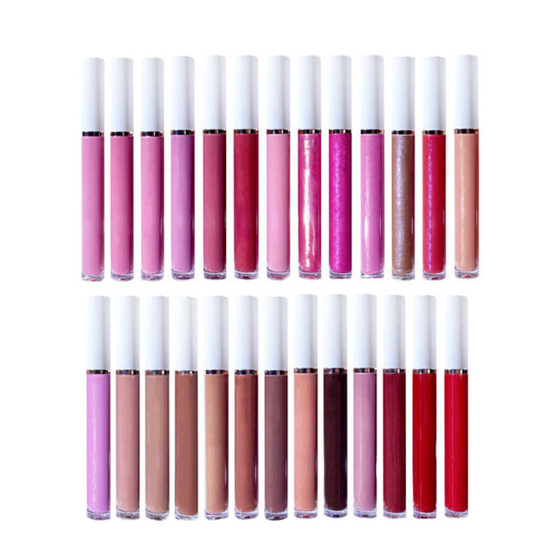64 colors lip gloss high pigmented nude shiny white tube (color 33-64)