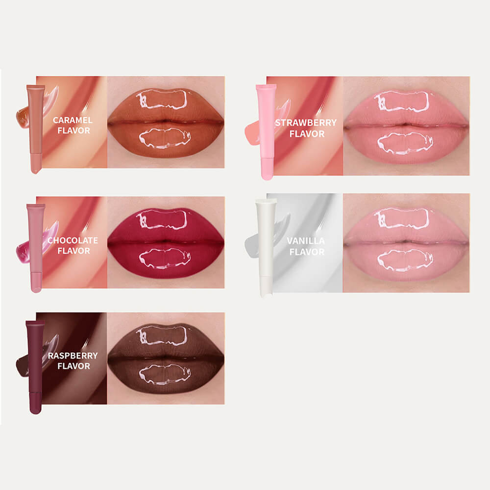 5 color polypeptide lip gloss moisturizing nourishing squeeze lip oil vegan