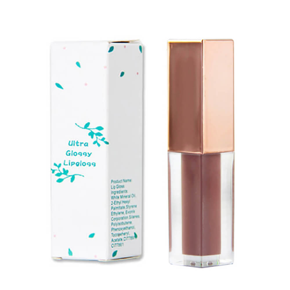 Tubo cuadrado de brillo de labios de 6 colores Nude Shimmer