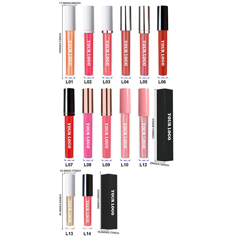 49 color lip gloss high pigmented nude shimmer pink tube (color 31-49)