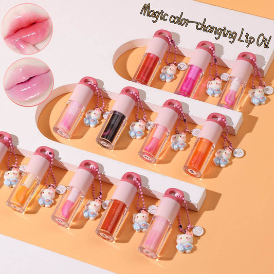 12 Magic Lip Oil Color-Changing Plumping Moisturizing Lip Gloss 12 Constellation Pendant