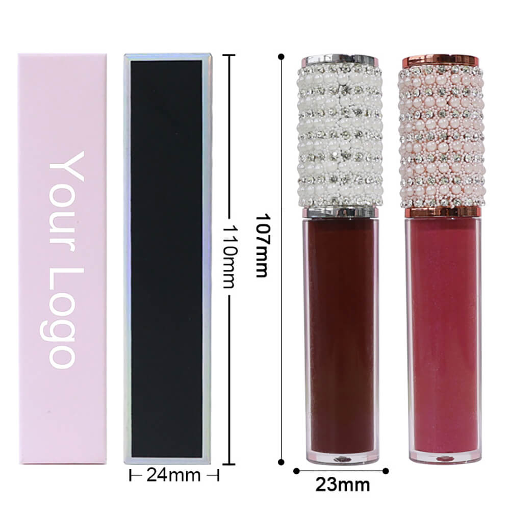 64 Color Lip Gloss Nude Moisturizing High Pigmented Silver Diamond Tube
