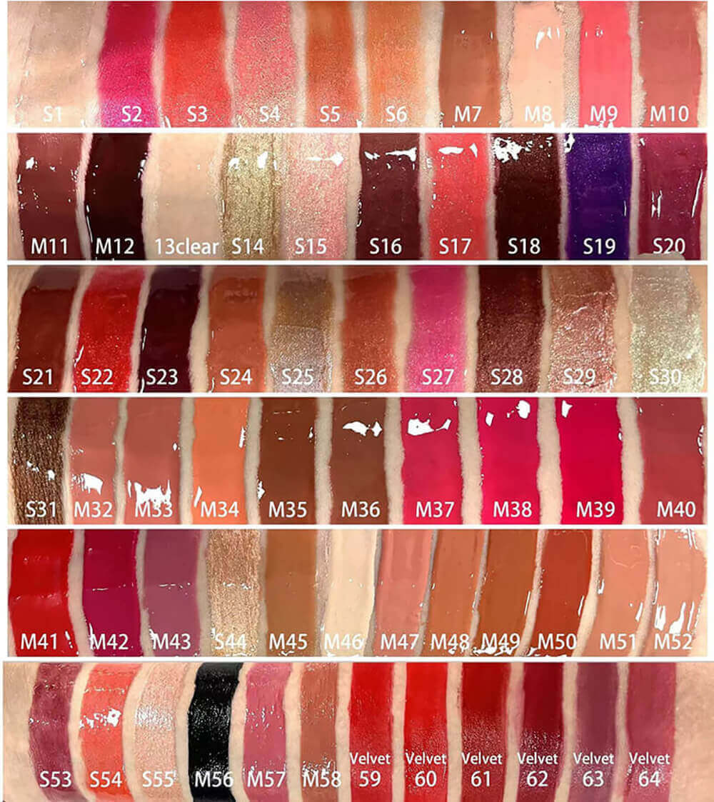 64 color gold diamond tube lip gloss nude shimmer high pigmented (color 33-64)