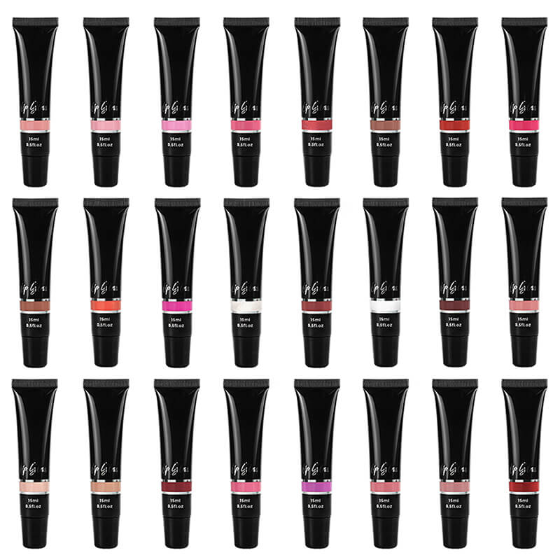 24 color lip gloss lip glaze long lasting high pigmented squeeze tube 15ml