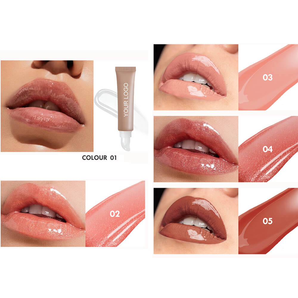 10 color lip gloss shiny lip oil moisturing durable lip care squeeze tube