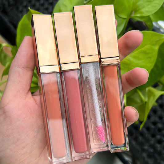 40 color lip gloss nude shimmer lip glaze moisturizing high pigmented gold tube