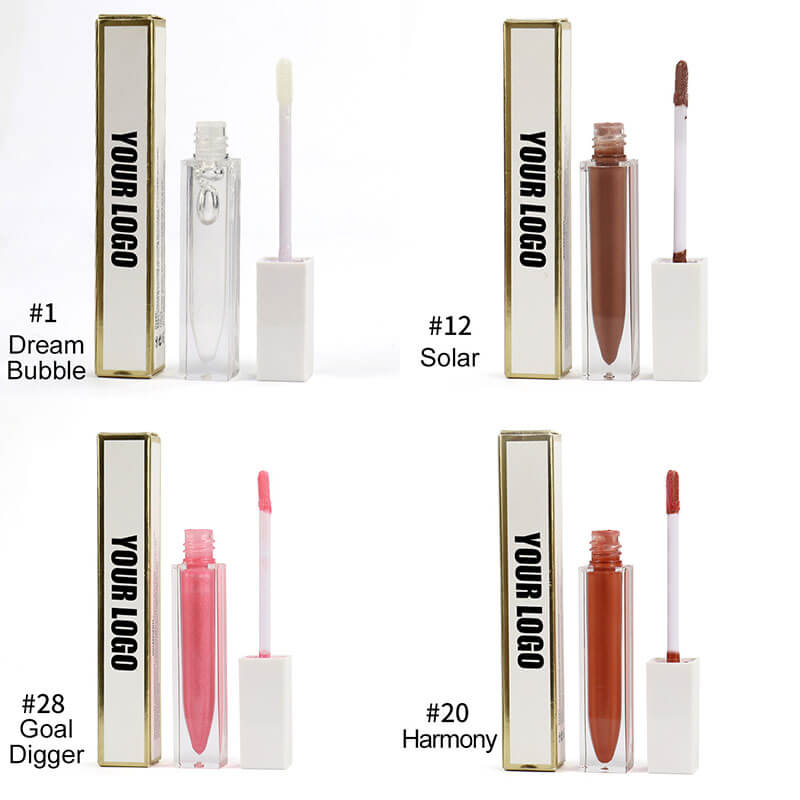 Gloss à lèvres nude scintillant longue tenue haute pigmentation (40 couleurs 01-30)