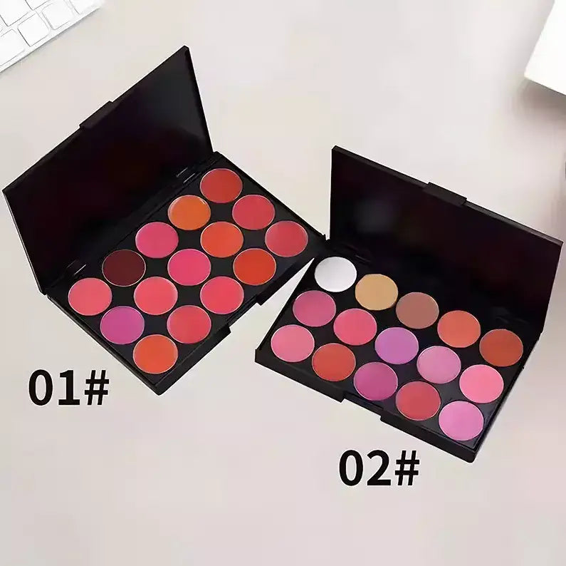 15 color lip gloss palette moisturing high pigmented private label