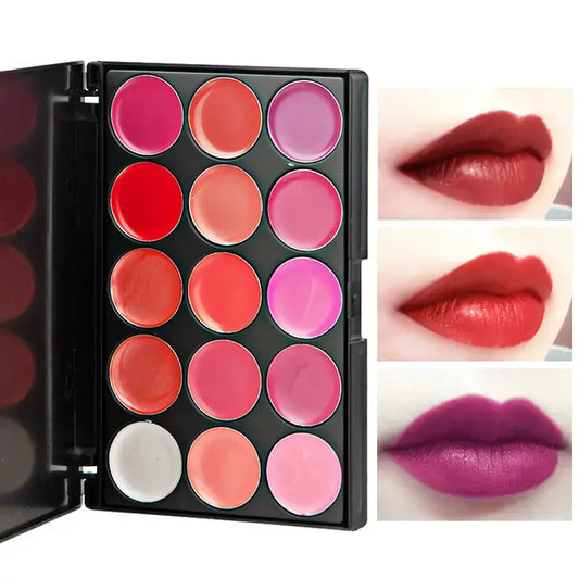 15 color lip gloss palette moisturing high pigmented private label