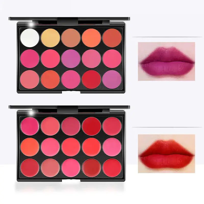 15 color lip gloss palette moisturing high pigmented private label