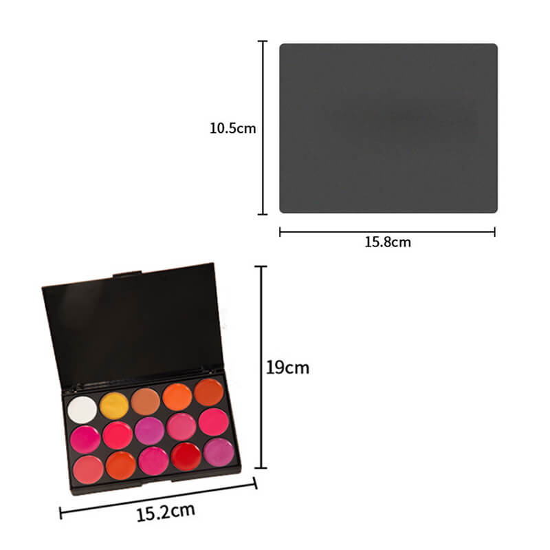 15 color lip gloss palette moisturing high pigmented private label