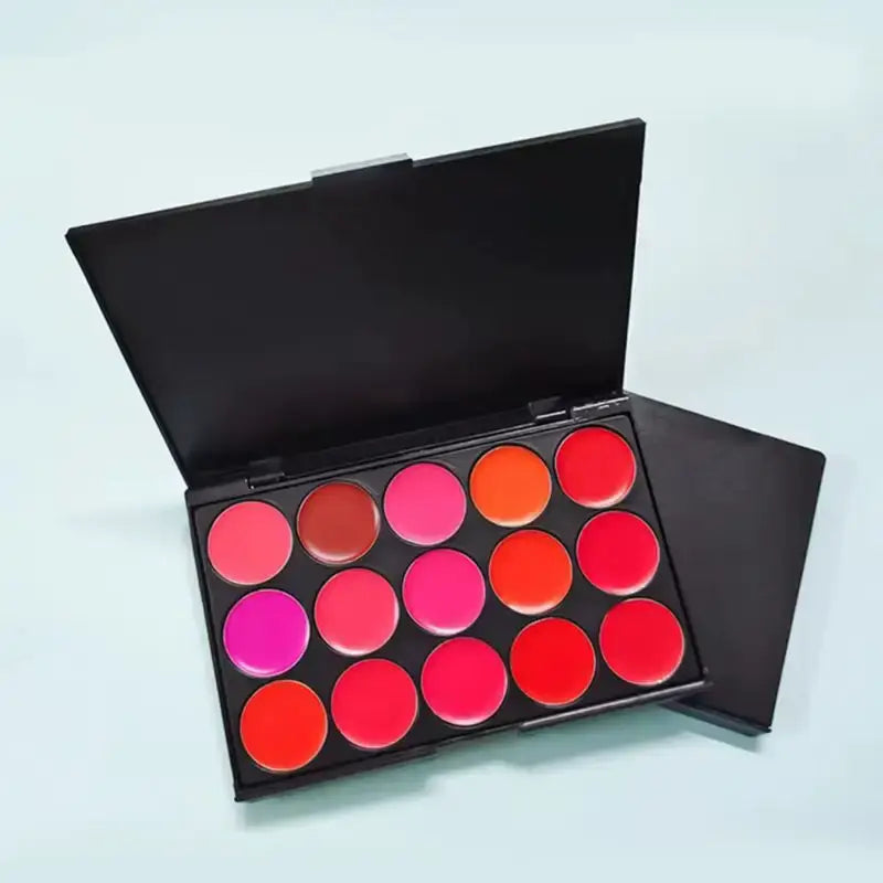 15 color lip gloss palette moisturing high pigmented private label